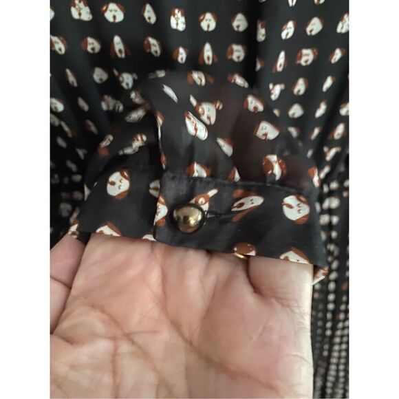 Ark & co women’s black dog, print, pleated skirt, mini dress, size small - Picture 4 of 8